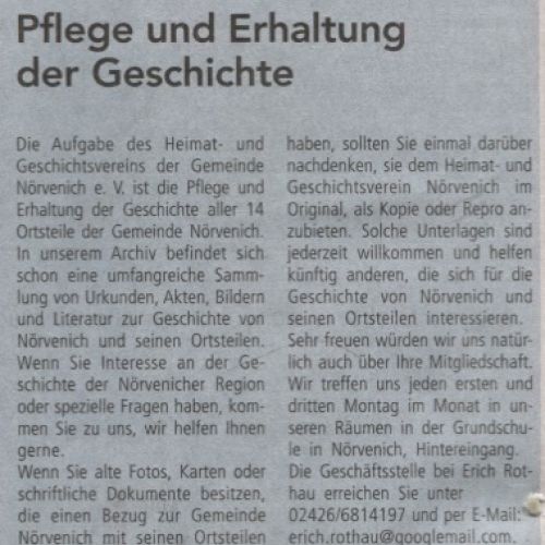 Pflege und Erhaltung der Geschichte