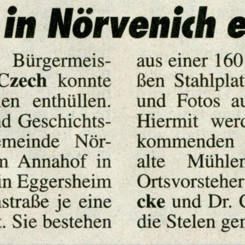 Stelen in Nörvenich enthüllt