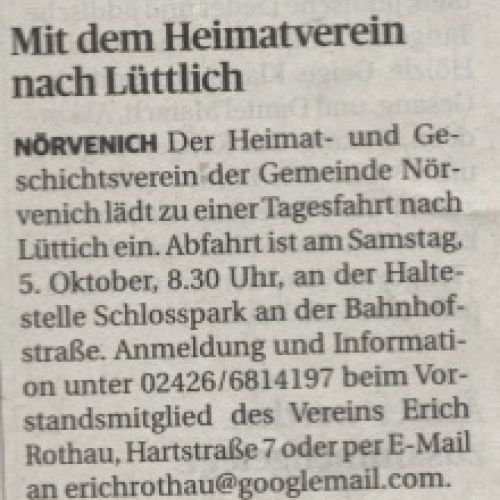 Mit dem Heimatverein nach Lüttich