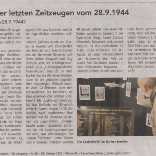 Eine der letzten Zeitzeugen vom 28.09.1944