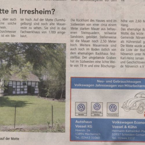 Eine Motte in Irresheim?